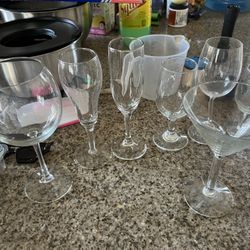 Assorted Stemmed Glasses