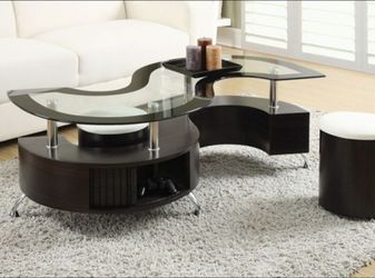 Modern glass coffee table