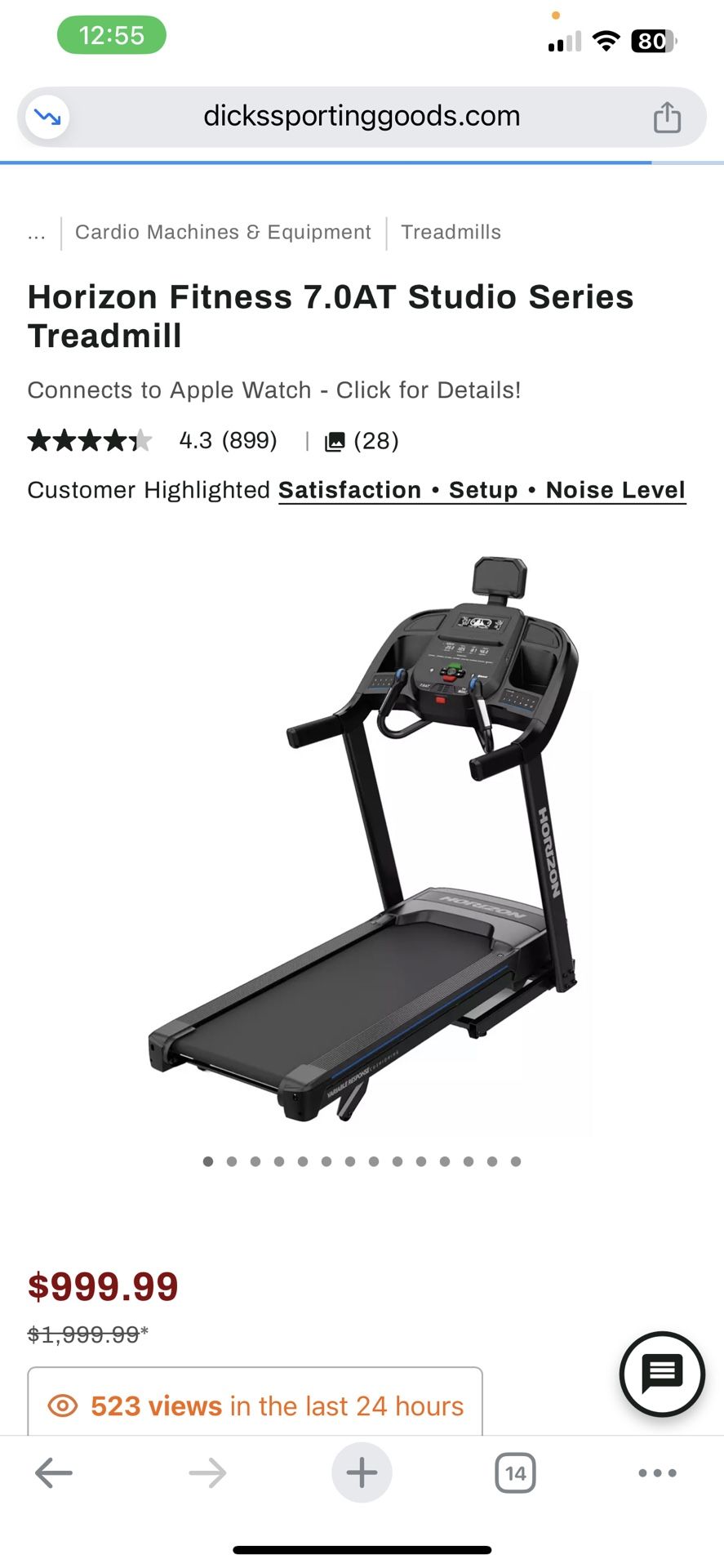 Horizon 7.0 AT Treadmill