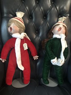 Vintage porcelain dolls-Christmas
