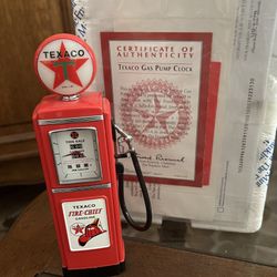 Texaco Gas Pump Clock - New In Box 