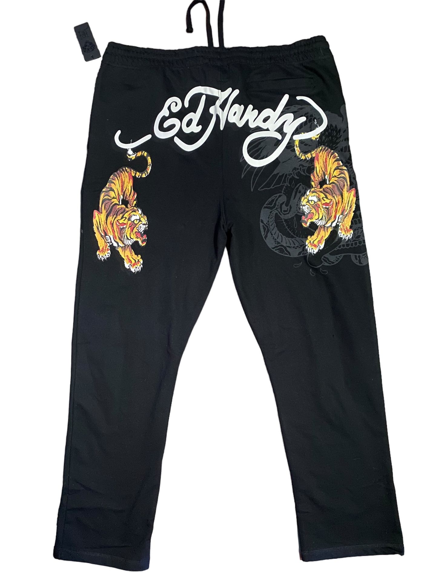 Ed Hardy Crawling Tiger Sweatpants Men’s XL Style# EHM8003-4 Black Tattoo Love Kills
