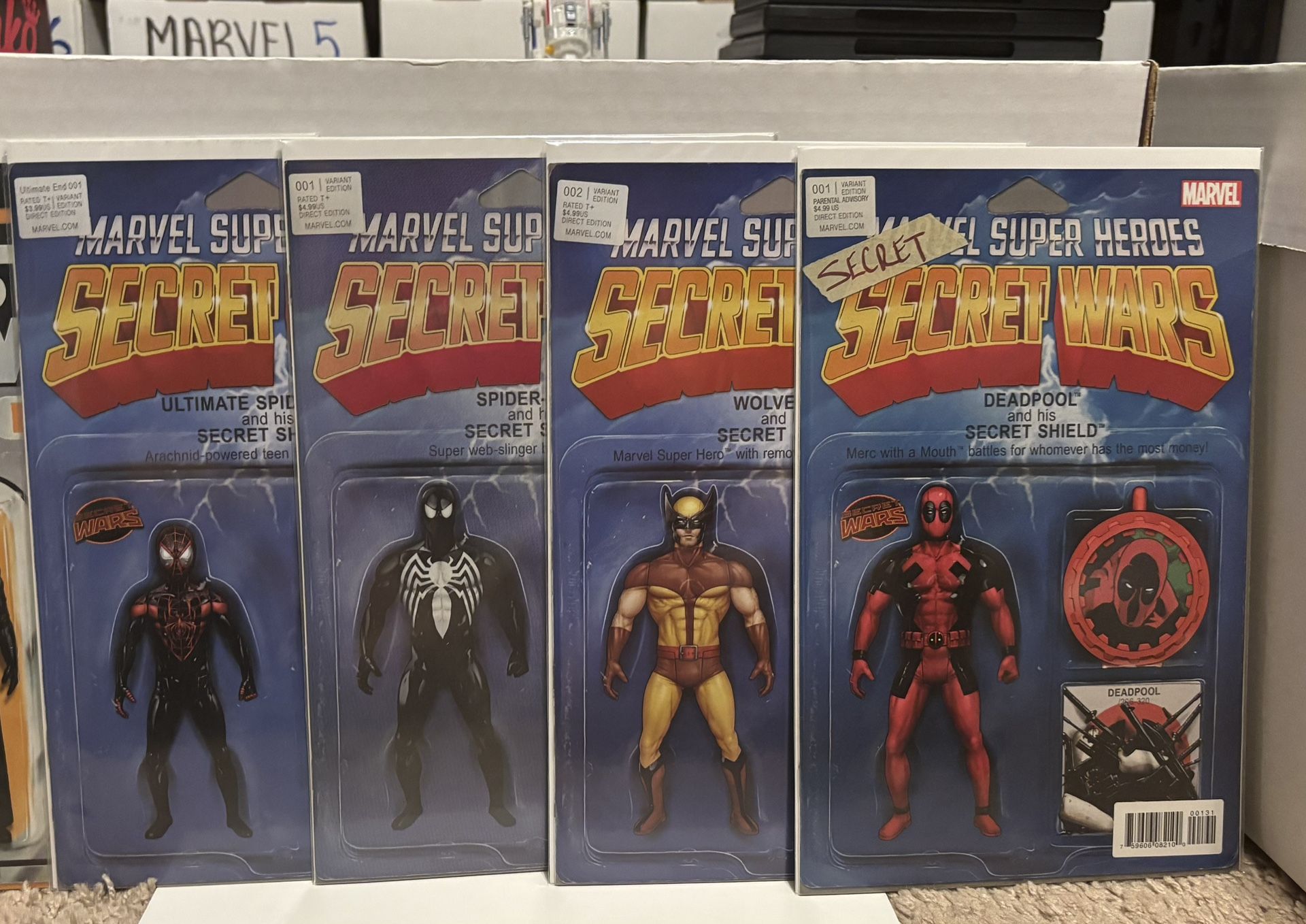 MARVEL ACTION FIGURE VARIANT COVERS Comic Lot of 4 VF-NM Secret Wars