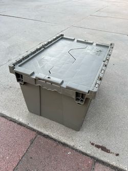 Large Storage Bin Storage Tote Box with Hinged Lid 21.5x15x13h