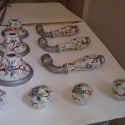 Vintage Hand Painted Porcelain Bathroom Knobs By Sherle Wagner