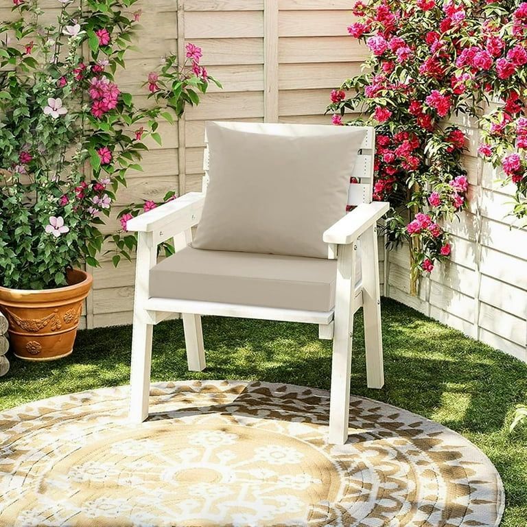 Outdoor Chair Cushions, Waterproof Backrest and Deep Seat Cushion - Main Image