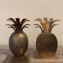 Vintage brass Pineapple Bookends 