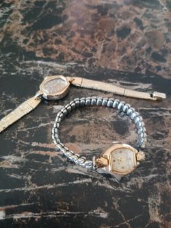 2 Vintage Bulova ladies watches, Manual wind.