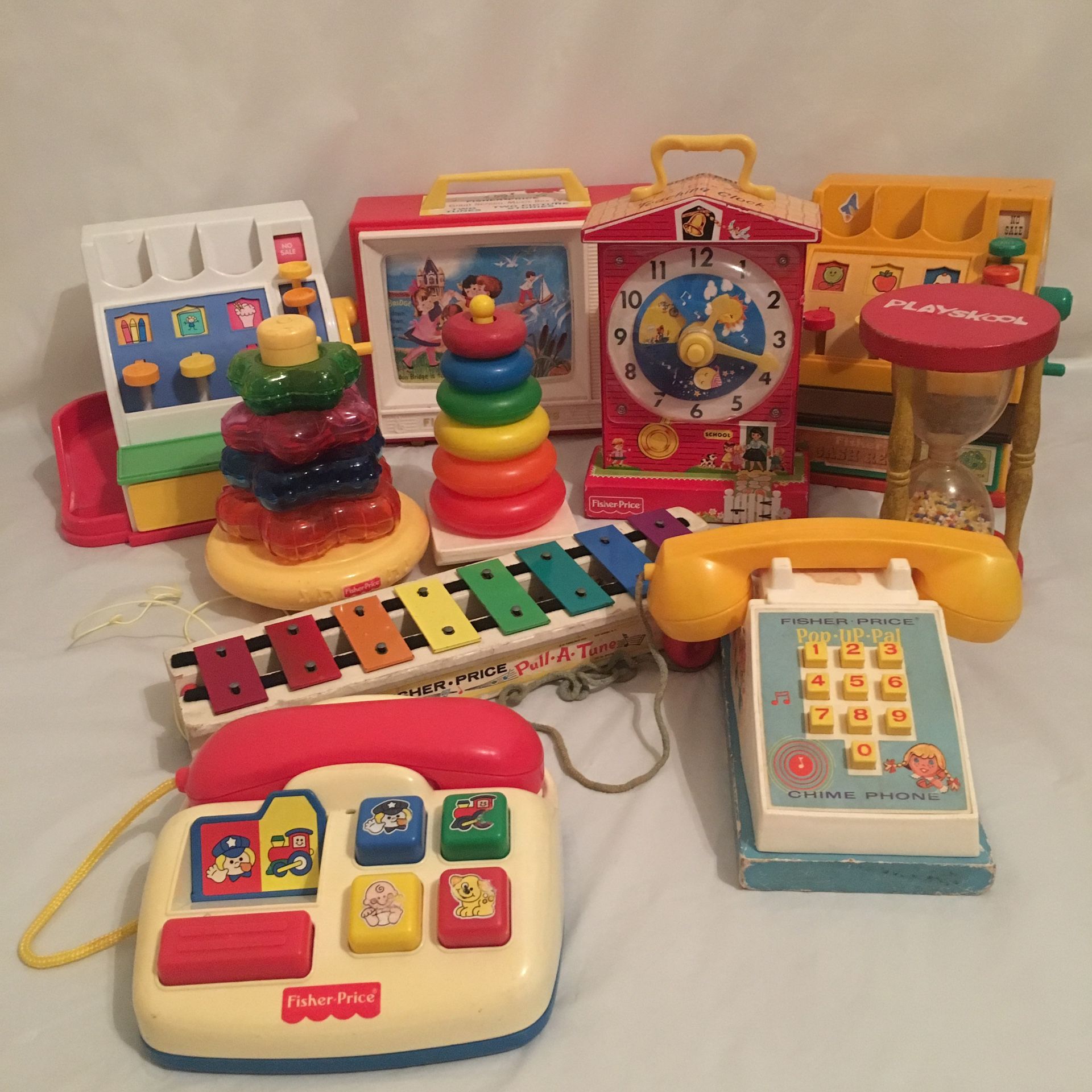 Vintage kids toys fisher price playskool phone music