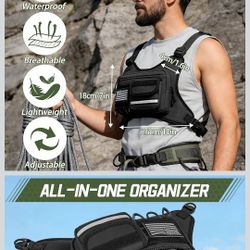 Chest Bag for Men Women, Outdoor Sports Running Vest Bag, Chest Pack for Running, Cycling, Hiking, Workouts, Travel