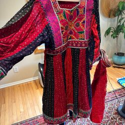 Afghan Red And Blue Dress $150 L 