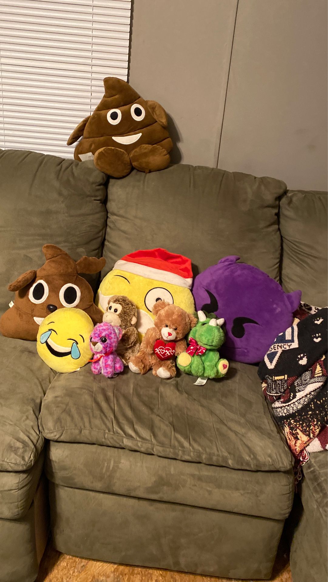 Stuffed emojis and animals