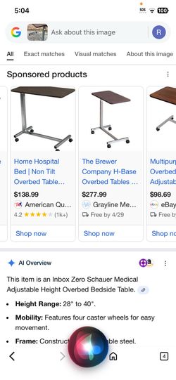 Over bed table