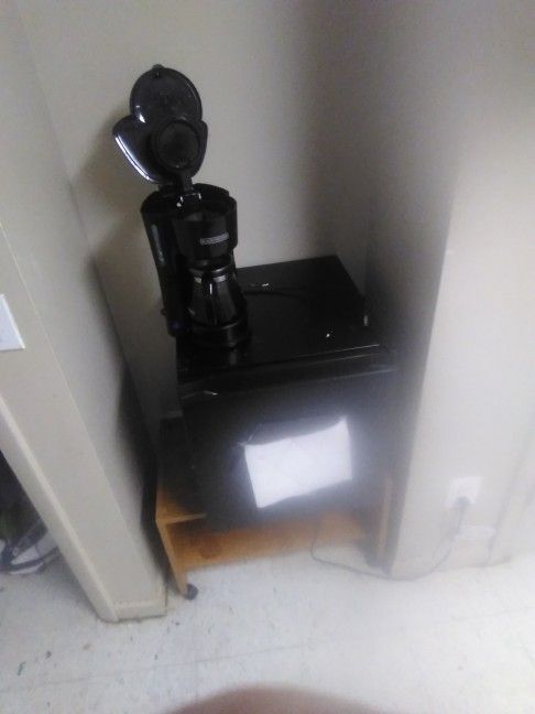 Mini Fridge And Coffee Machine