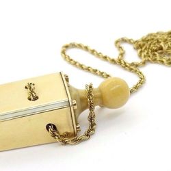 Women's Antique 12k Gold Perfume Bottle with Necklace RARE  24 Inches  #30155