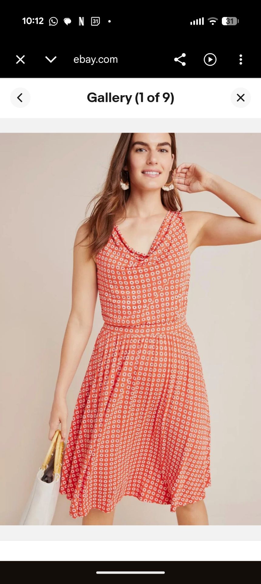 Anthropologie Maeve Brianne Cowl Neck Dress - Small