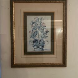 Vintage Framed Floral Art