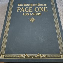 NY TIMES PAGE ONE COLLECTOR'S EDITION BOOK  PERFECT CONDITION 