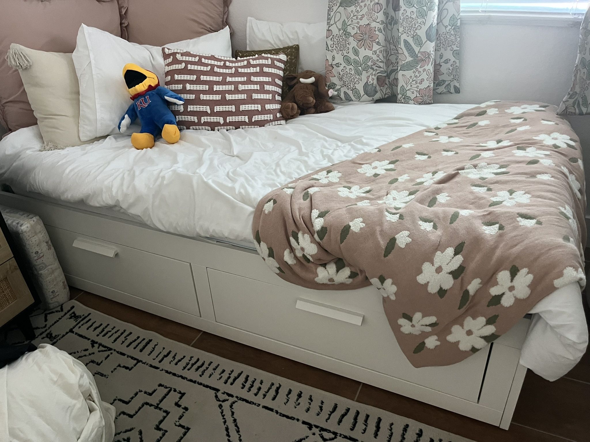 IKEA trundle bed With 2 IKEA Twin foam mattresses