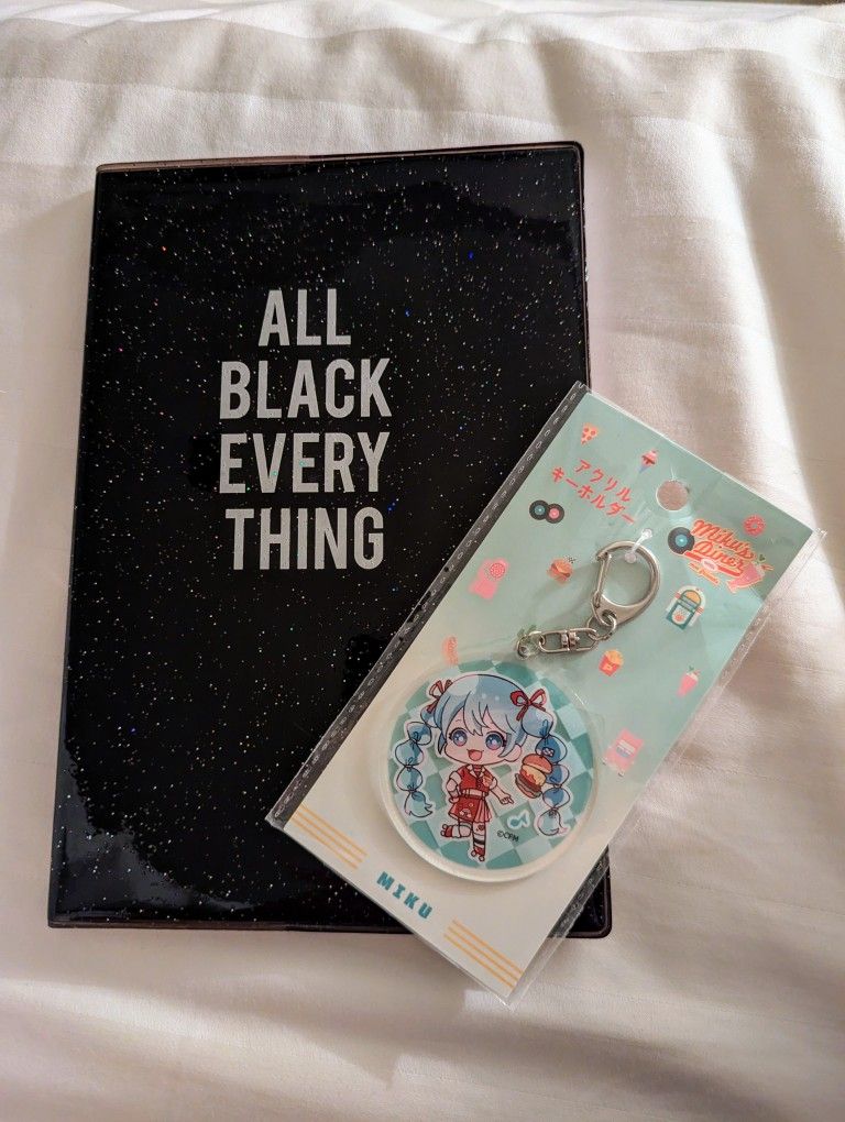 Hatsune Miku Acrylic Keychain & All Black Everything Diary