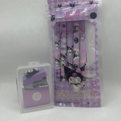 Kuromi 5pk Pen Pack With Stapler