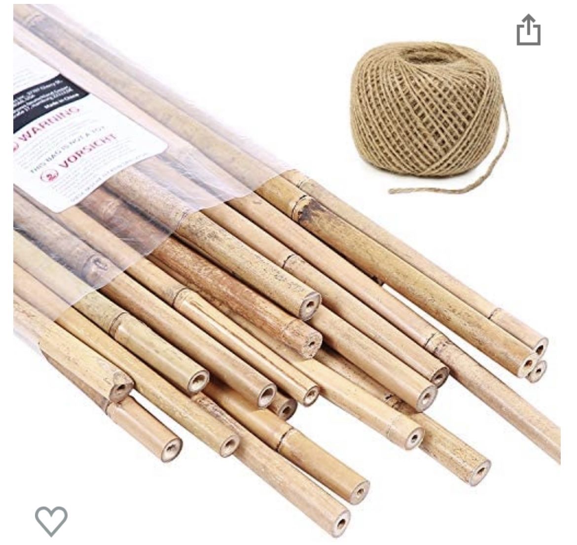 Ohuhu Bamboo Stakes 4ft With Hemp Ropes