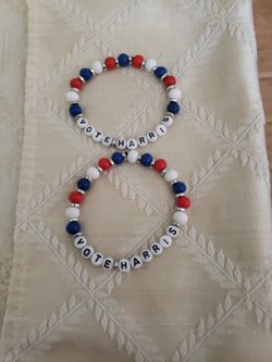 Wooden Beaded Stretch Bracelets .VOTE HARRIS