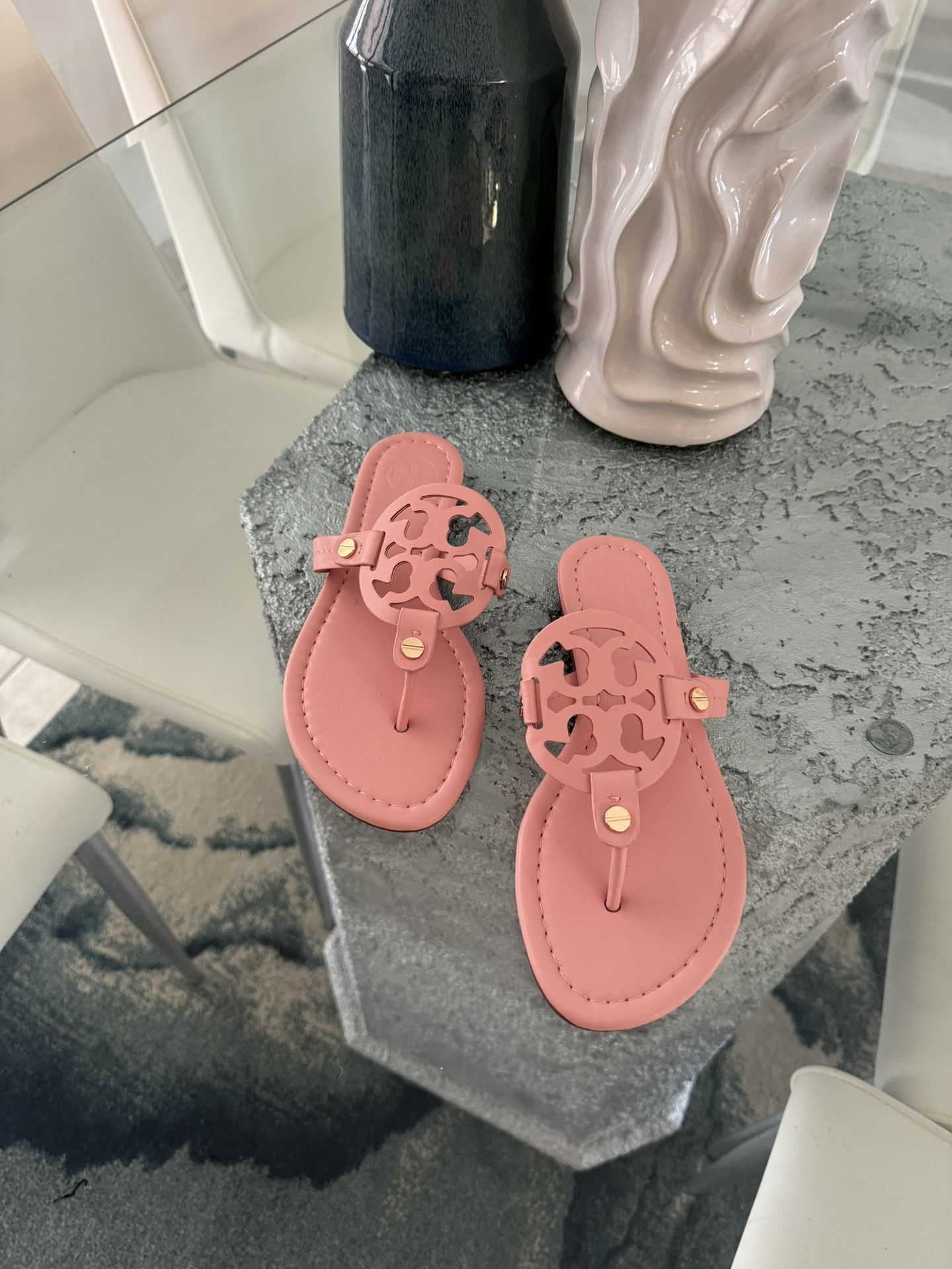 Tory Burch  Pink Leather Sandals  Size 7.5