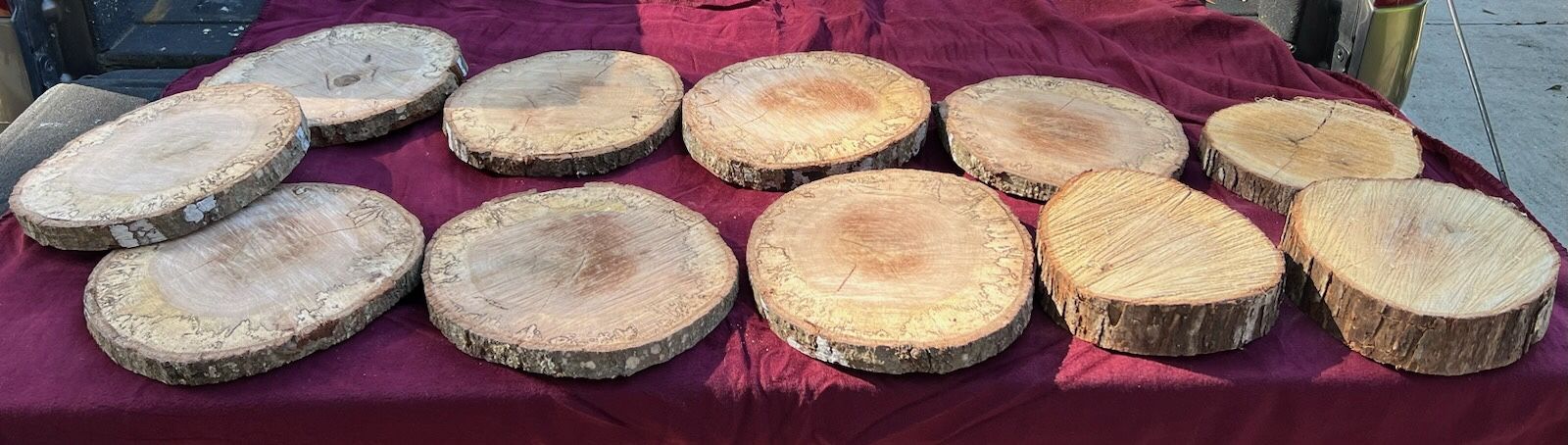 11 table log center pieces 