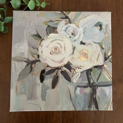 Flower Vase Canvas Wall Art (8x8)