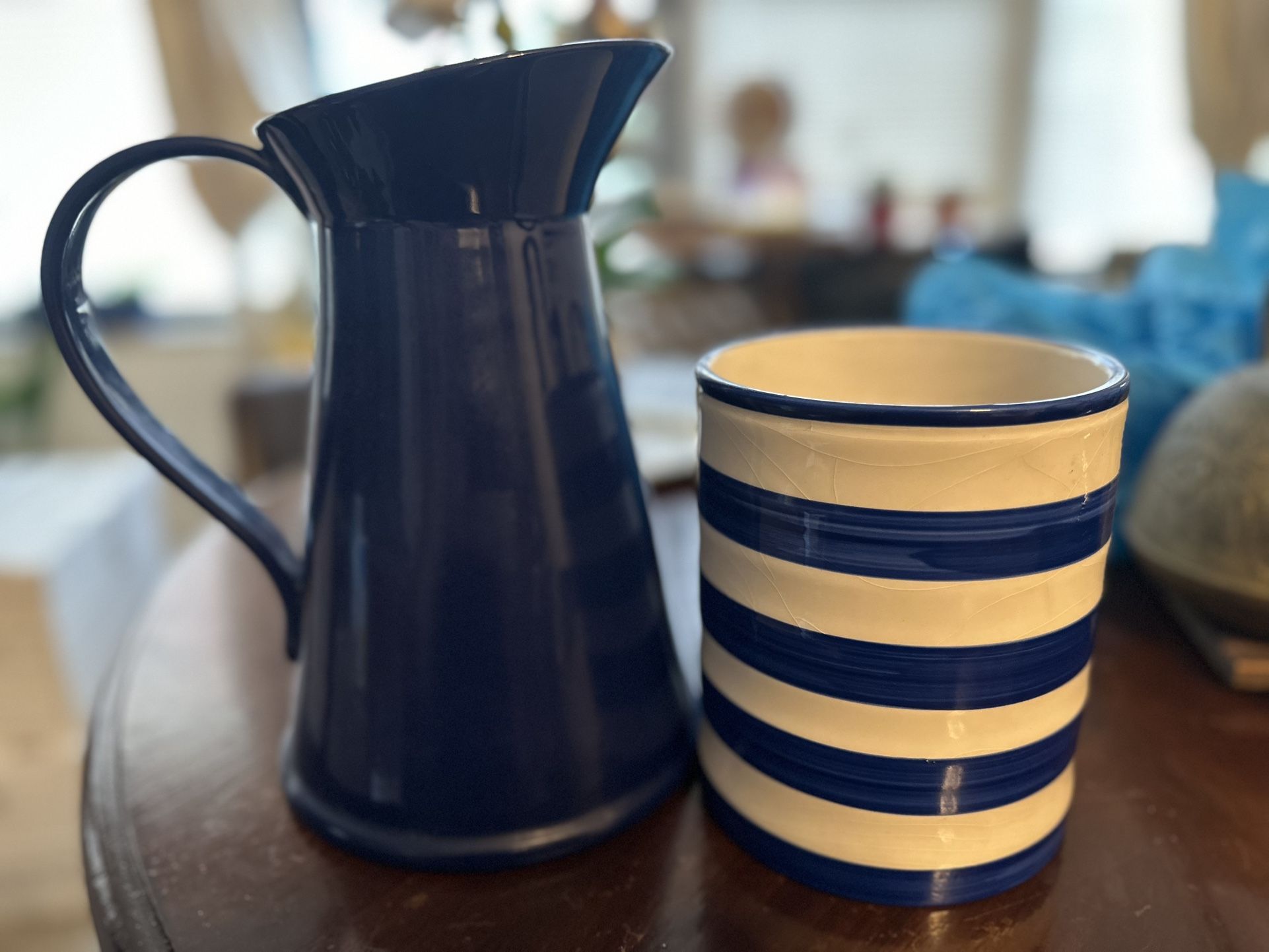 Flower Jar And Pot (2pcs) Blue