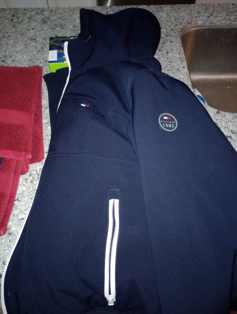 Tommy Hilfiger Blue Jacket With Hood - Size XL