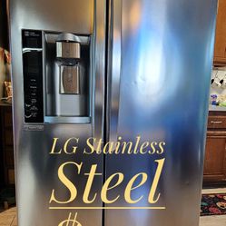 LG  Fridge Stainless Steel :  Model LSXS26326S / 02  (Lightly Used)