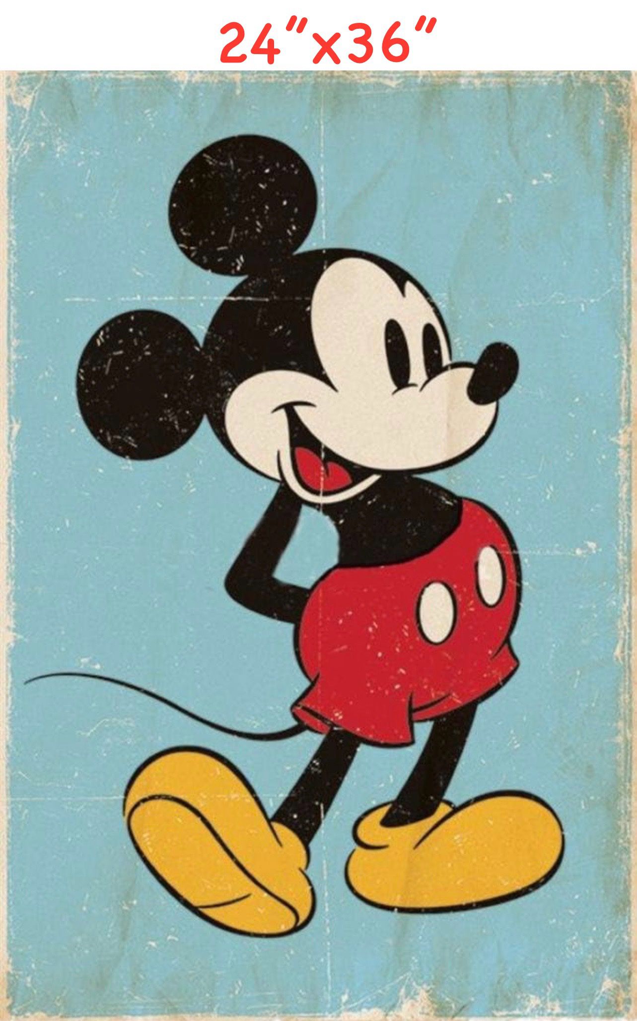 Mickey Mouse - Retro Disney Classic 24x36 Poster Art Print - Brand New