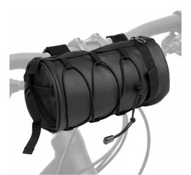 Bike Handlebar Bag, 2.5L Black Waterproof Bicycle Frame Front Bag, Multiple Bike Storage Roll Bag Bicycle Accessories with Shoulder Strap for Mountain