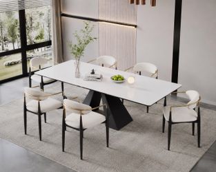 Modern Extendable Dining Table + 6 Chairs – Like New – $1,000