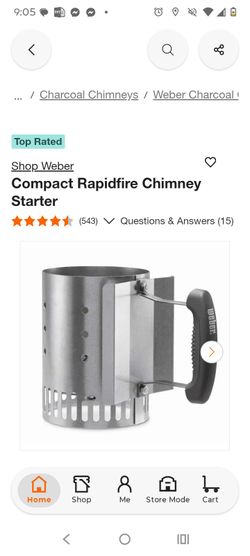 Weber rapid fire chimney starter