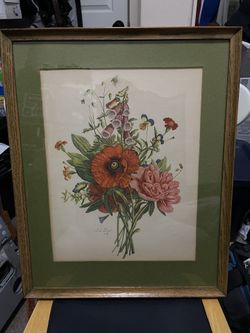 Jean Louis Prevost framed flower print