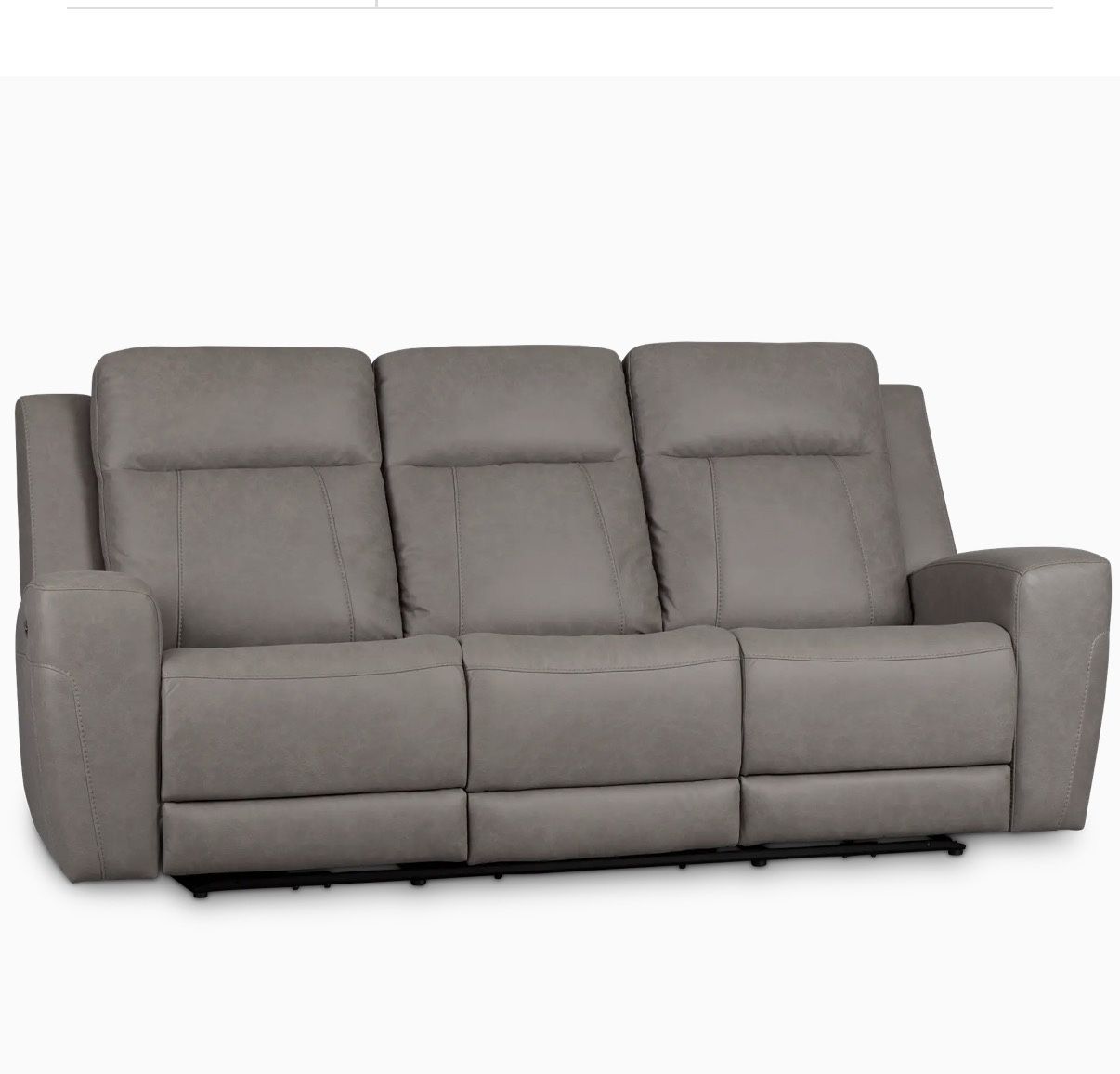 Colton Light Gray Micro Power Reclining Sofa W/ Power Headrest