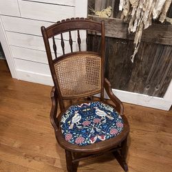Vintage upcycled reconditioned farmhouse cane back rocking chair