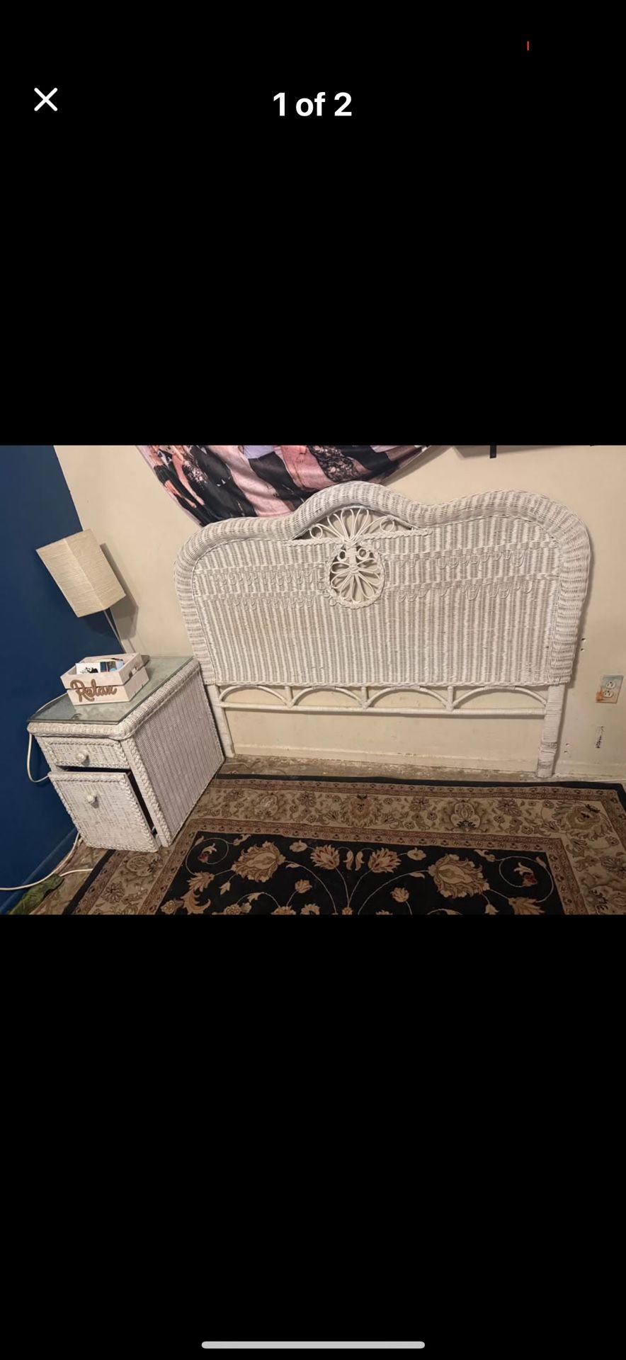 Queen Headboard and End Table
