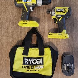 Ryobi 2 Drill Set With 1 Battery And Carrying Bag One+ 18v