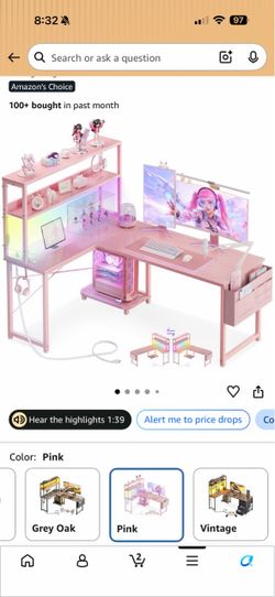 Pink gaming desk