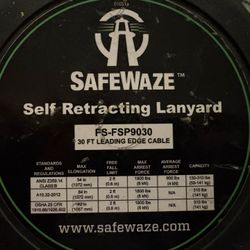 Safewaze Self Retracting Lanyard 30ft W/ Safety Harness M3