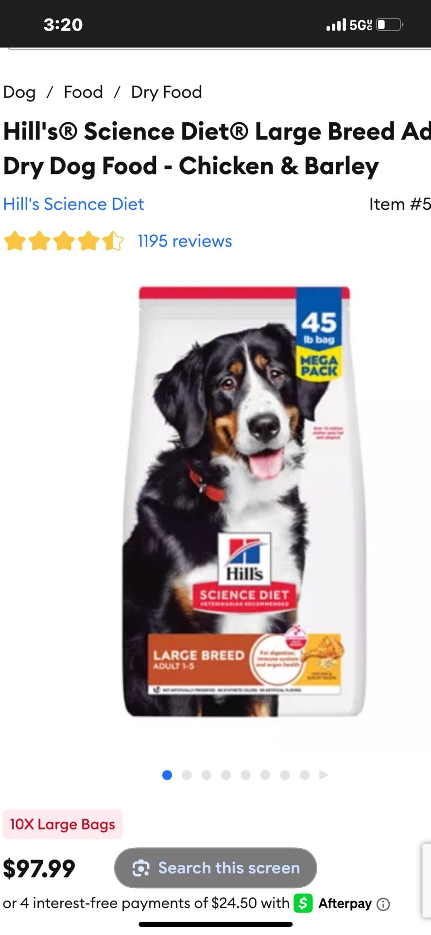 Hills Science Diet Large Breed Dog Food (7 Available)