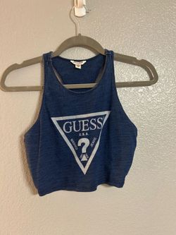 Women’s Guess blue cropped tank top shirt size XS