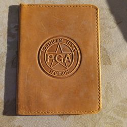 Southern Texas Section PGA Leather yardage book cover or score card holder.