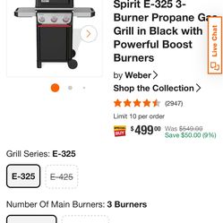 Weber 3 burner grill