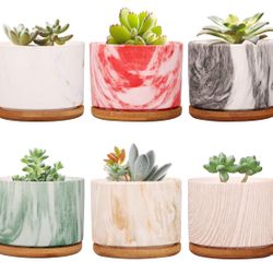 H2.9 in * W3.6 in Plant Pot ,Brajttt Ceramic Succulent Pot Planter Flower Pots with Drainage,Small Planter Pots for Mini Plant Ceramic Flowing Glaze B