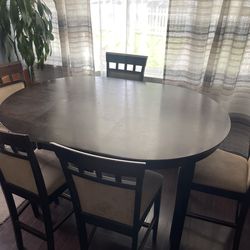 Dark Brown Dinning Table with 5 Chairs Included